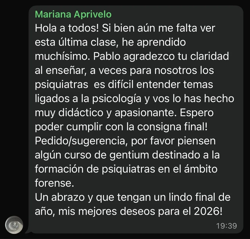 Reseña de un alumno del curso