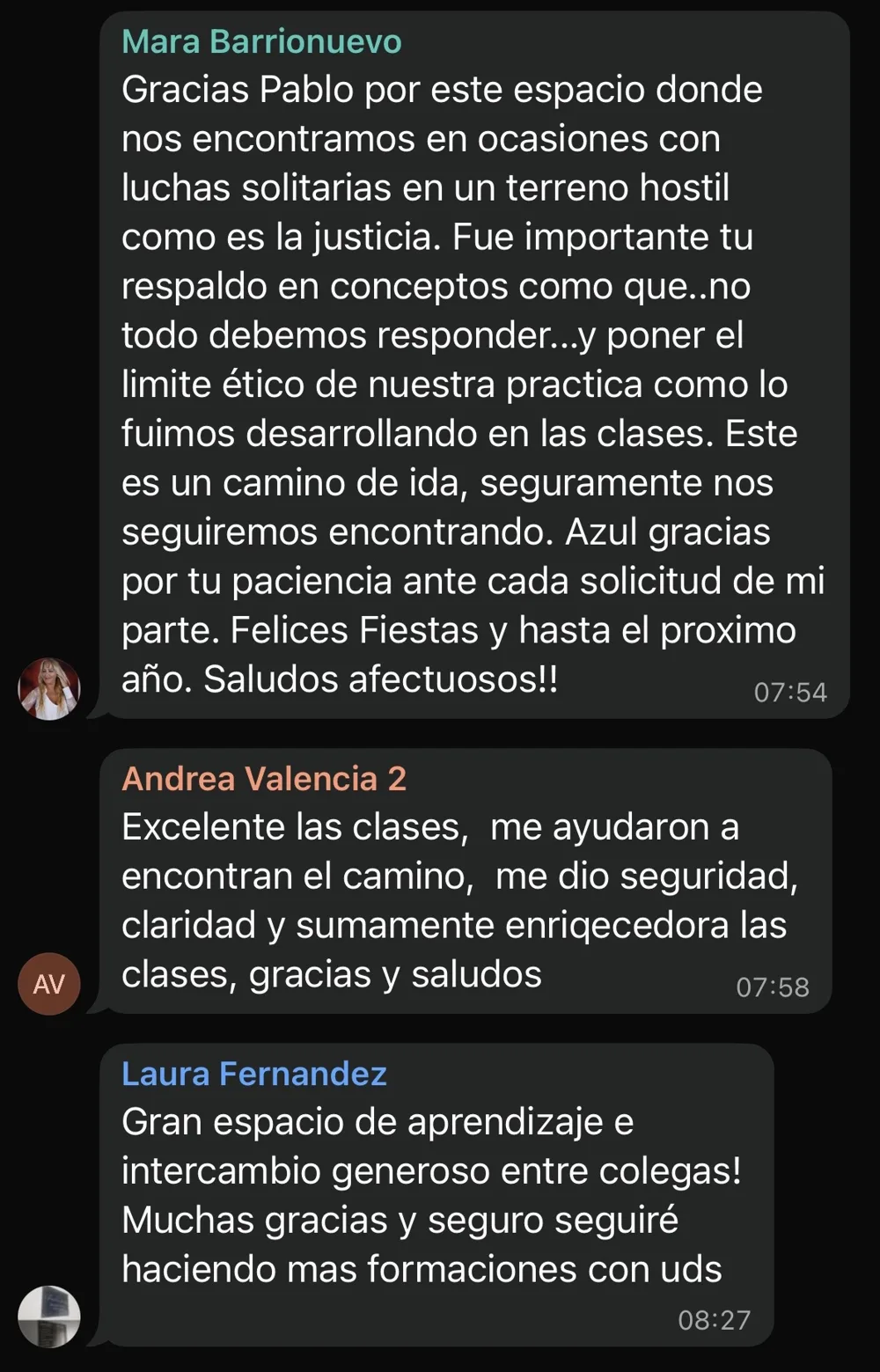 Reseña de un alumno del curso